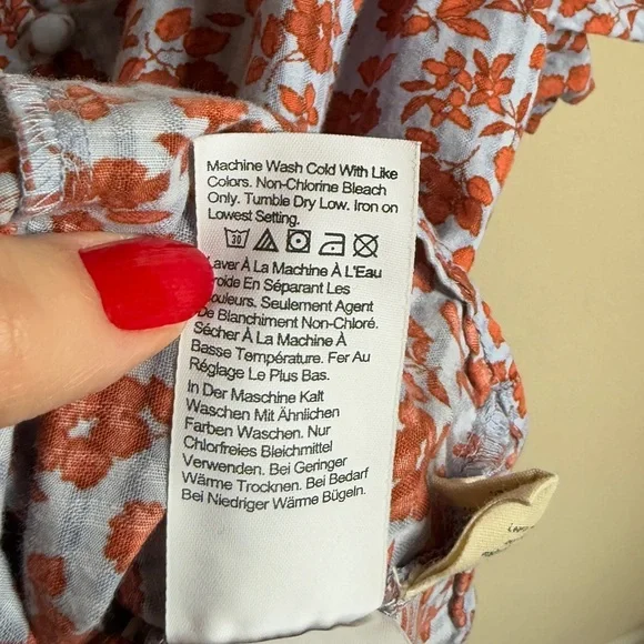 Madewell Floral Blouse in Red and Blue - Picture 8 of 13